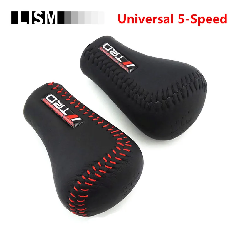 TRD Universal PU Leather Gear Shift Knob Gearshift Shifter Stick Lever