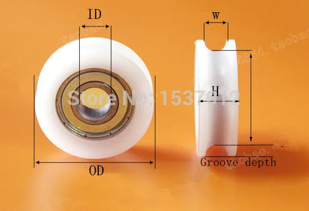 С U слот сумка резина пластик нейлон подшипник встроенных 604zz diameter4* 15*6 u тип пластика шкив канавки