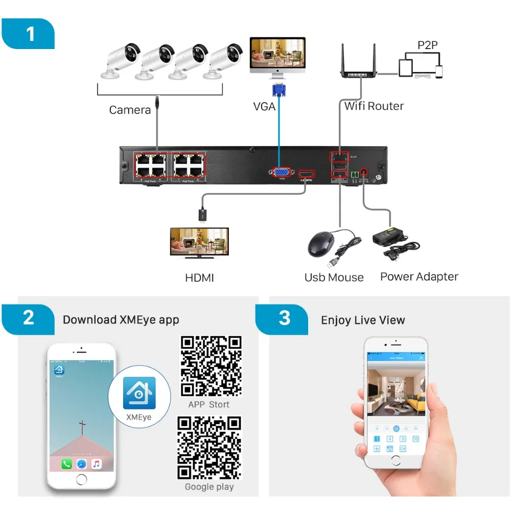 Besder 8CH POE камера безопасности комплект H.265 POE ip-камера 4MP ИК наружная Водонепроницаемая домашняя CCTV видеонаблюдение NVR комплект P2