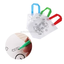 Children Graffiti Painted Bag Environmental Protection Handbag Painting Toy Drop shipping HC6U Drop shipping