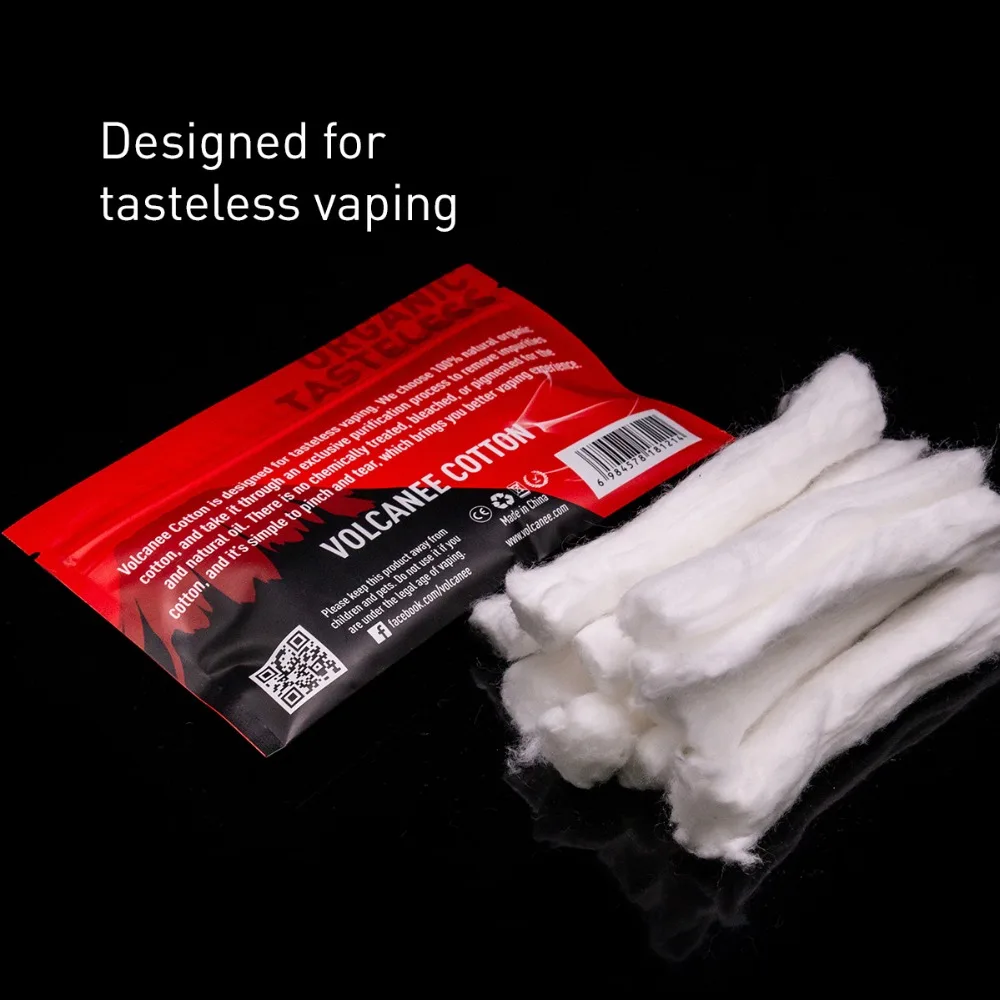 Volcanee 10 мешков/20 мешков Vape Cotton Vapor Prime шт в полоску для RTA RDA Tank Kayfun V5 атомизация