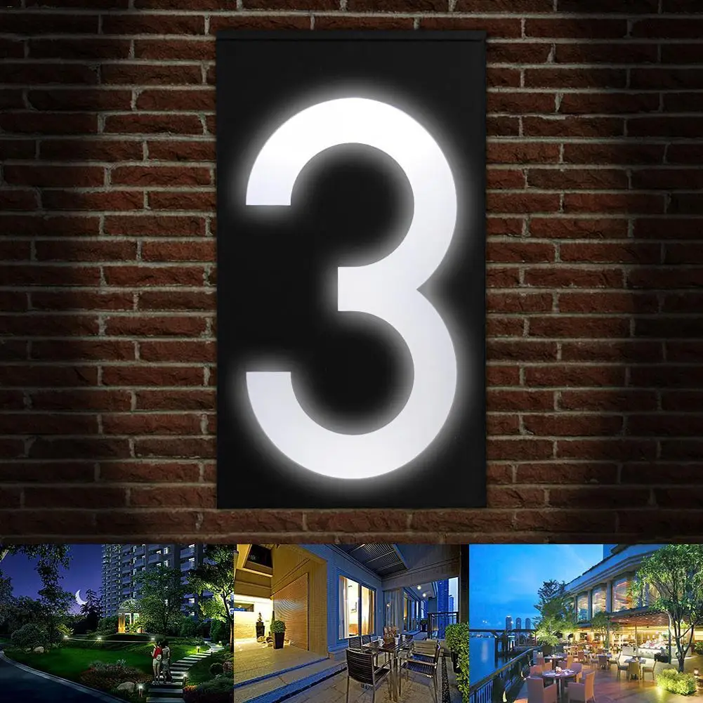 

Solar Digital Doorplate Lighting Control Solar LED Wall Light House Number Villa Garden Light