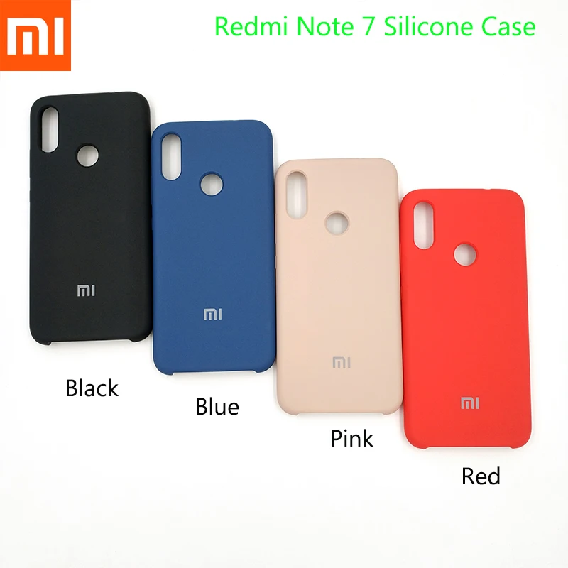 

Original Xiaomi Redmi Note 7 Soft-Touch Silicone Smooth Skin Protective Back Cover For Mi Redmi Note 7/7 Pro Phone Battery Case