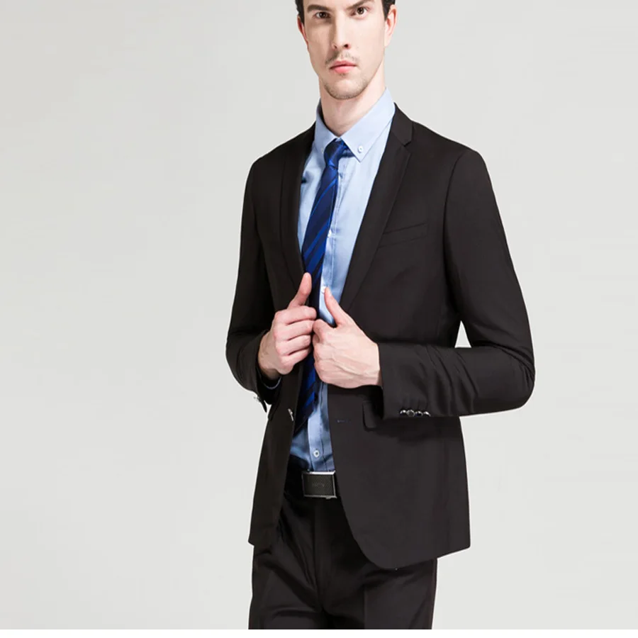 Black Business Suit Slim Fit for Men Groom Wedding Suits Prom Party Suits 2 Pieces (Jacket+Pants ) Blazer Suit Men Costume Homme