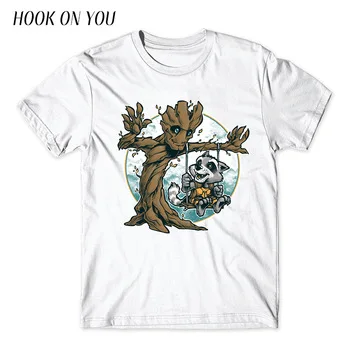2017 Summer Newest Men T-Shirt Movie Guardians Of The Galaxy I Am Swing Printing T Shirt Novelty Tops Tees Hipsters Cool Clothes