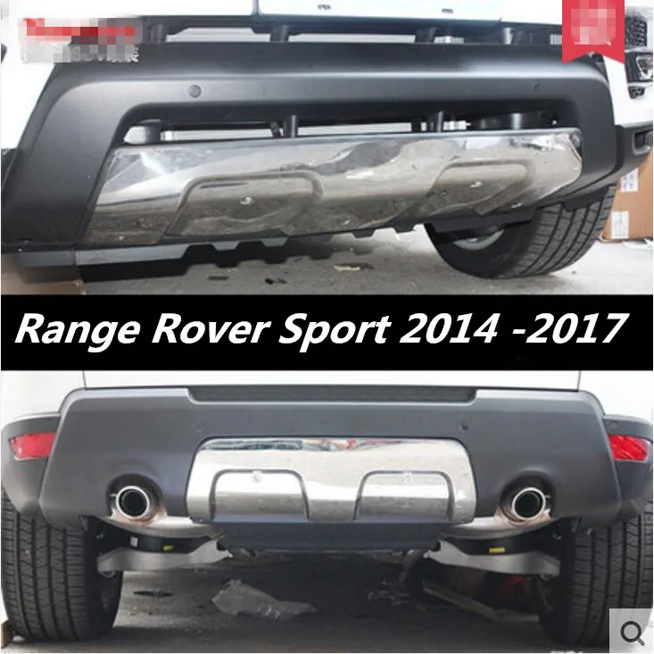 

NEW 2PCS Front+Rear Bumper Diffuser Protector Guard Skid Plate For Land Range Rover Sport 2014 2015 2016 2017 2018 BY EMS