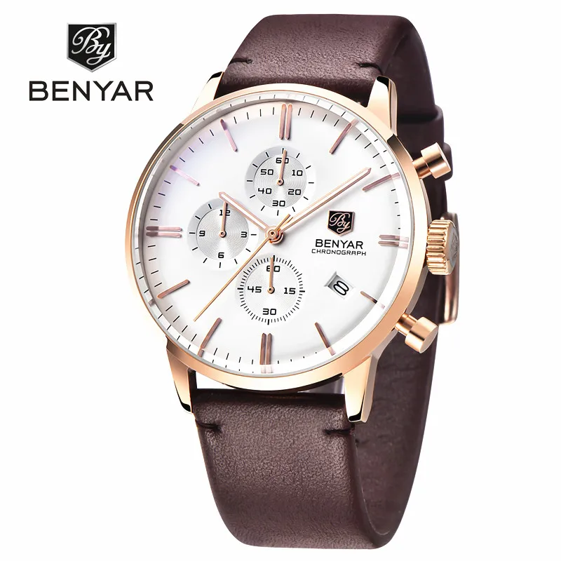 Relogio Masculino Benyar Quartz Watch Men 2017 Top Brand Luxury Leather Mens Watches Fashion Casual Sport Clock Men Wristwatches Relogio Masculino Benyar Quartz Watch Men 2017 Top Brand Luxury Leather Mens Watches Fashion Casual Sport Clock Men Wristwatches