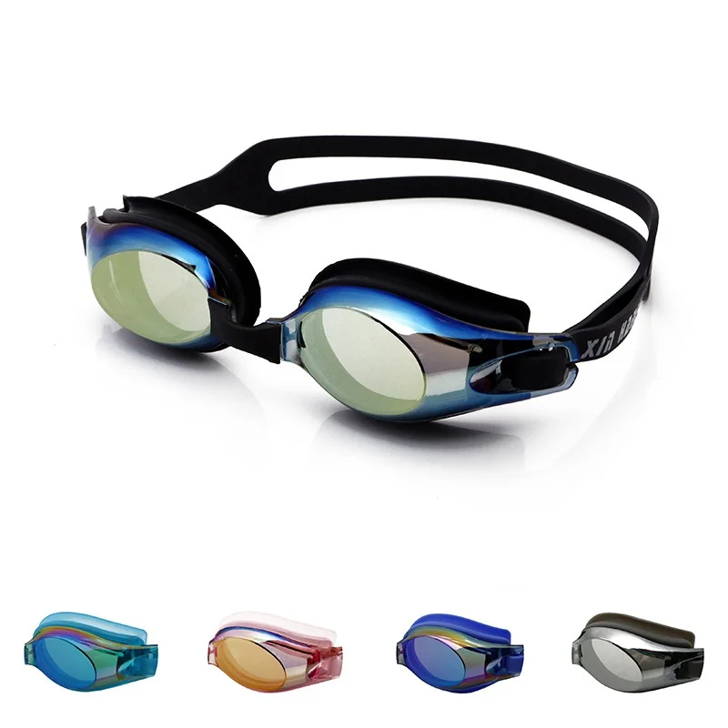 

Hot Colorful Electroplating Swimming Glasses Waterproof Anti-fog UV Adjustable Professional Competition Glasses Men Googles