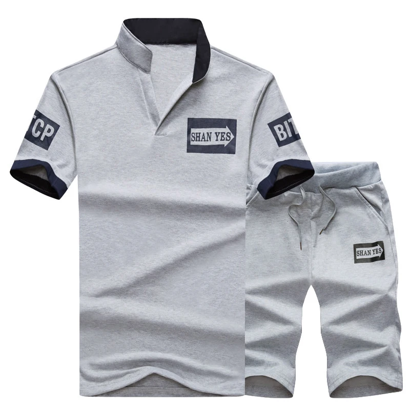 Sportsuits Set Men 2018 Brand Polo Suits Summer 2PC Top Short Set Men's Stand Collar Fashion 2 Pieces T-shirt Shorts Tracksuit Sportsuits Set Men 2018 Brand Polo Suits Summer 2PC Top Short Set Men's Stand Collar Fashion 2 Pieces T-shirt Shorts Tracksuit