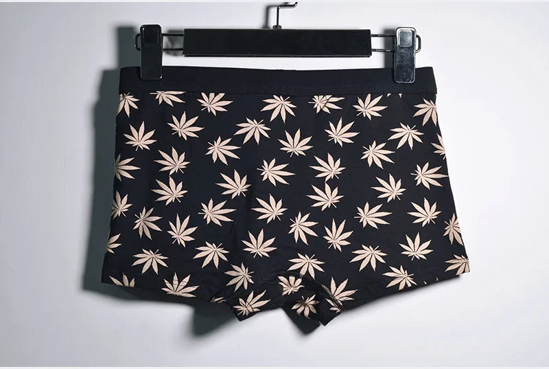 Breathable Men Boxers 365 Cotton Boxer Shorts Brand Underwear Man Cuecas Underpants Boxer Maple Leaves Panties Men Trunks BTS027 (2)