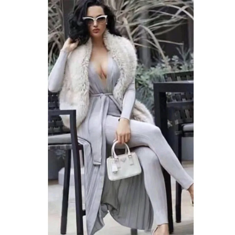 Top Quality 2017 Autumn Winter Women Sexy Runway 2 Pieces Bandage Set Long Sleeve Cardigan Coat Suit Tunic Pencil Pants Set Top Quality 2017 Autumn Winter Women Sexy Runway 2 Pieces Bandage Set Long Sleeve Cardigan Coat Suit Tunic Pencil Pants Set