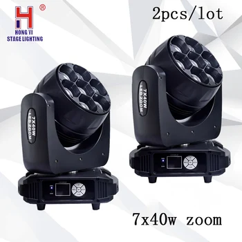 

7x40w beam led wash efectos zoom moving head light DMX512 music high brightness professional dj stage lighting effect 2pcs/lot