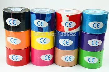 

5rolls/lot 5cm x 5m Kinesiology Tape Cotton Elastic Apertured Muscle stickers 11 Adhesive Bandage Strain Injury Support
