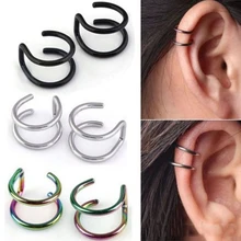 Shuangr di Modo 1 Pair 5 di Stile Punk Rock Clip Dell'orecchio Dell'involucro Del Polsino Dell'orecchio No Piercing-Clip Scava Fuori U modello di Dichiarazione Dei Monili(China)