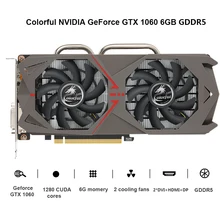 Красочная видеокарта GeForce GTX 1060 GPU 6GB 192bit Esport Gaming GDDR5 6144M PCI-E X16 3,0 VR Ready с 2 вентиляторами охлаждения