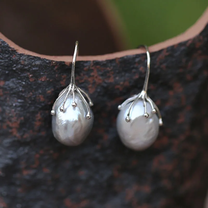 

pearl earrings silver product quality goods 925 sterling silver jewelry