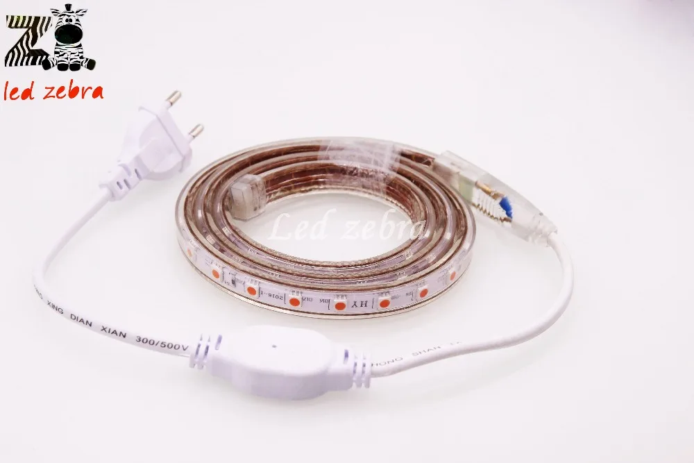 

50m/100m AC 220V 5050 SMD Three Core Led Strip,Highlight Flexible Led Light With Plug,60Led/m Waterproof Ip67