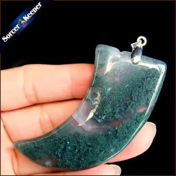 

Free Shipping Fashion Jewelry Natural Dendritic Moss Agates Stone Drop Pendant Necklace Timeless Gift For Girlfriend MS410
