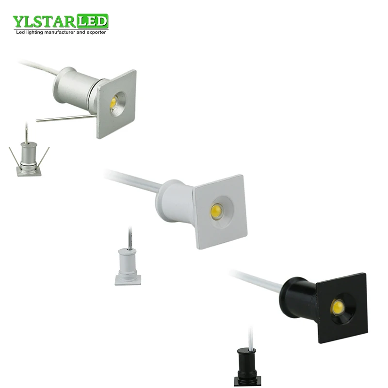 

YLSTAR Free shipping DC3V DC12-24V DC85-265V 1W Mini Led Spotlight 15mm Square LED ceiling downlight for Cabinet living room
