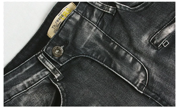 Slim Fit отверстие для женщин Мотоцикл Байкер Zip Mid Высокая талия стрейч джинсовые узкие штаны Motor Jeans для
