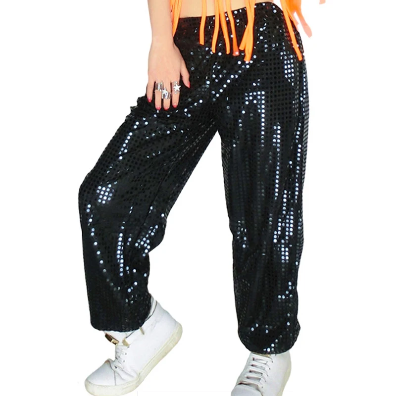 2016 new popular women autumn Street Dance Pant Fashion Sequins Casual
