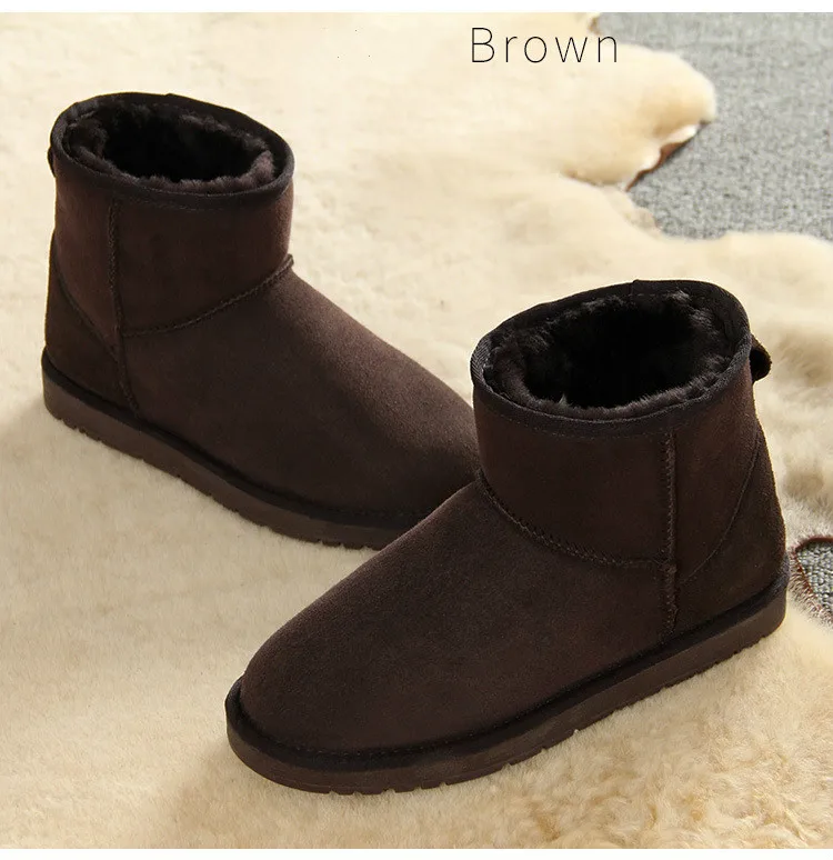 Женские зимние ботинки наивысшего качества из натуральной овечьей кожи; зимние ботинки с натуральным мехом; теплые шерстяные ботильоны; женские классические повседневные ботинки
