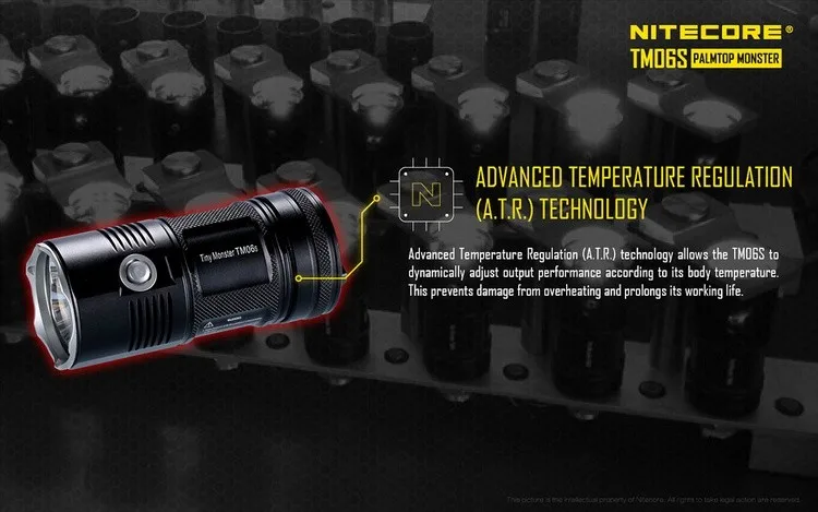 Acampamento ao ar Água sem 18650 Top de Vendas Frete Grátis Nitecore 4000 Lumen Cree Xm l2 Tm06s u3 Levou Levou Lanterna à Prova d' Tocha Livre 7 led flashlight