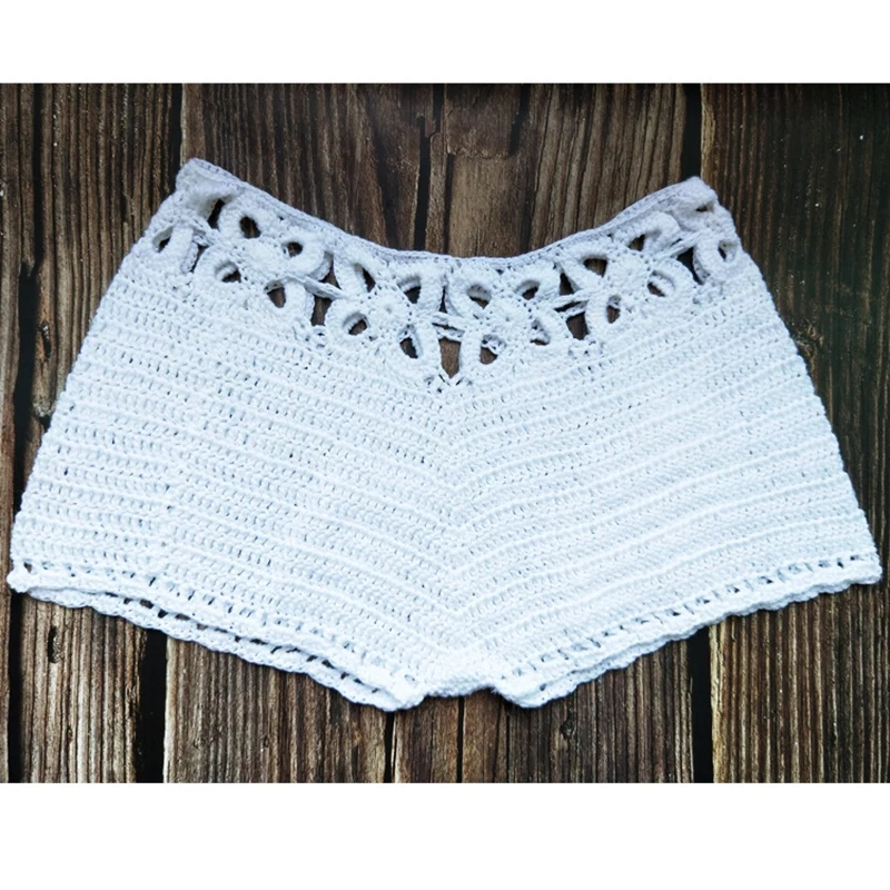 ETOSELL Лидер продаж летние шорты для женщин пикантные пляжные стиль трикотажные полые шорты с низкой талией ручной работы крючком сетки мини