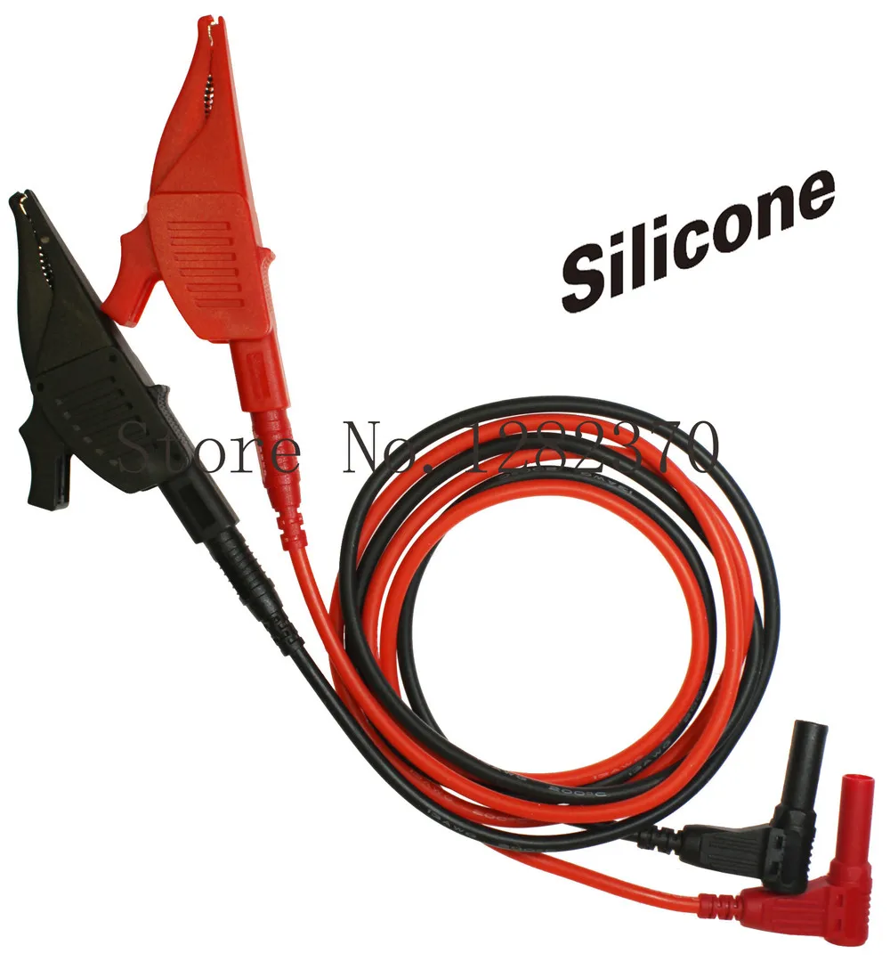 Corrente de Electricidade em Baixa Resistência da Linha de Teste Silicone Super Macio. 32a 5 Quadrado Grande Jacaré Fio Clipe Par – Lote 13awg2 Tl22205