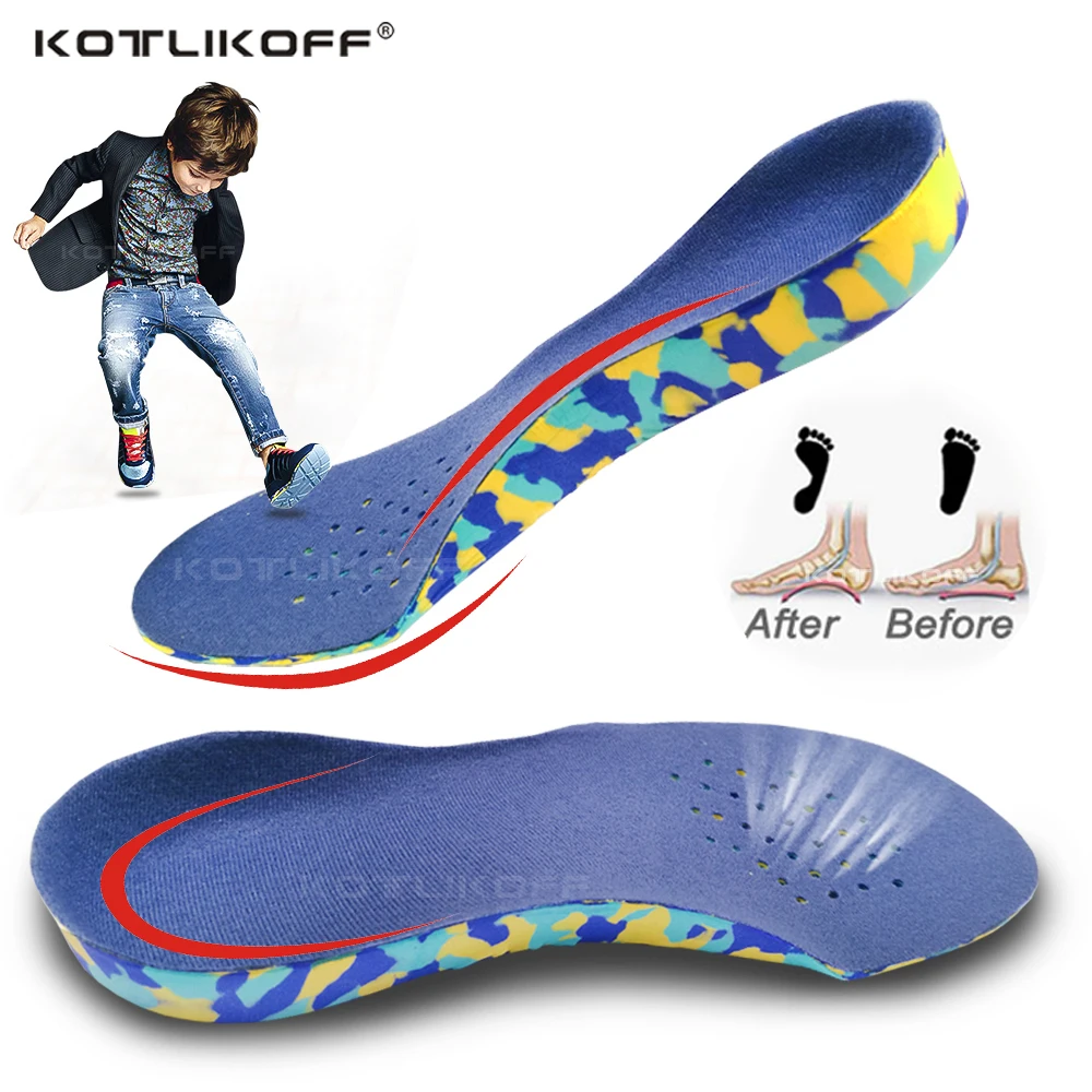 KOTLIKOFF 3D ортопедические стельки с глубоким каблуком Детские поддерживающие на