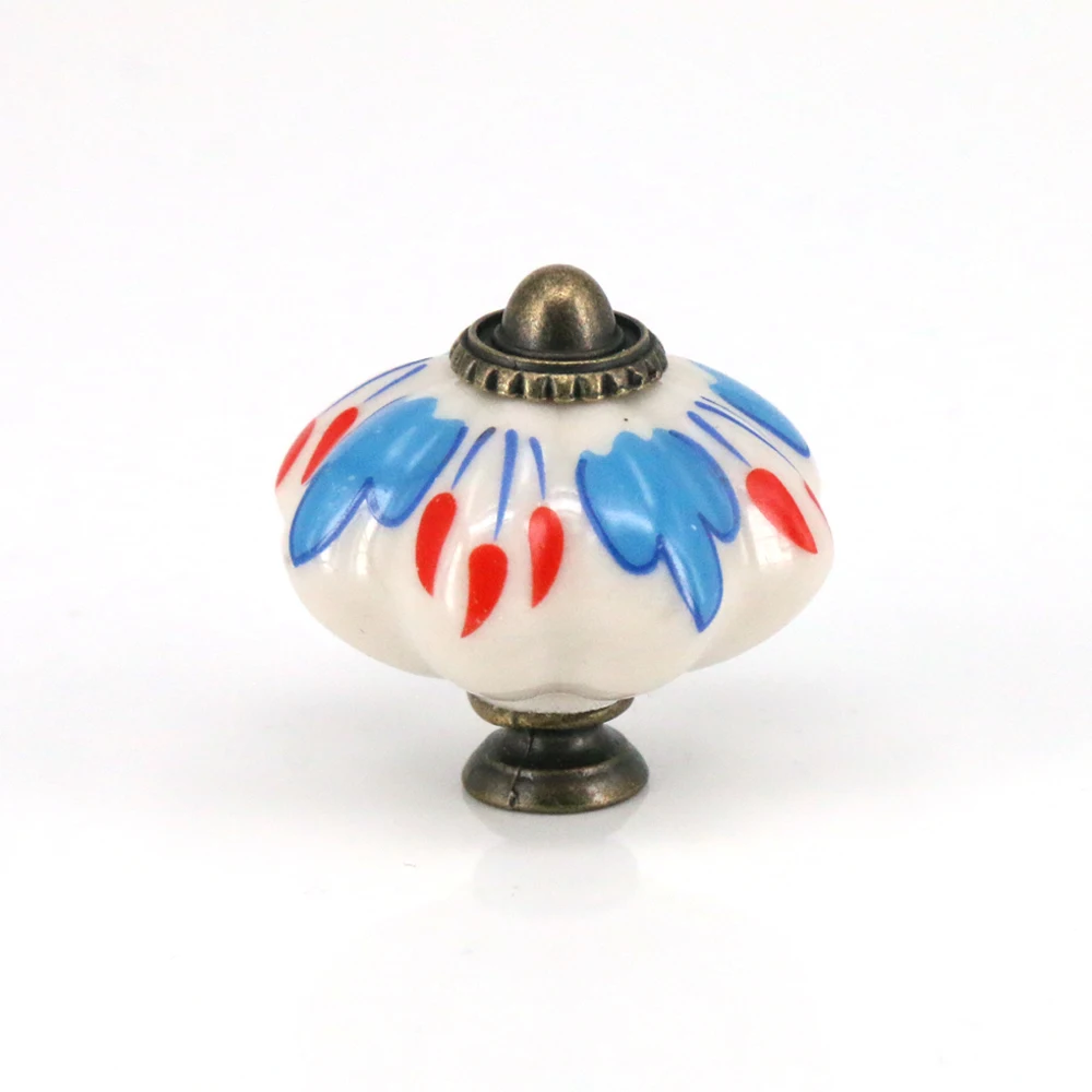 6 قطع اليد رسمت السيراميك الأطفال مجلس الوزراء درج مقبض و مقبض خزانة الأثاث الباب الأجهزة خزانة مضمد التأثيرات