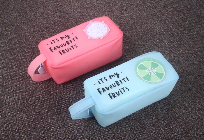 Silicone Big Kawaii Pencil Case Cartoon Fruit Pencil Box Large Bag Zipper Pencil Bag For Student Gift School Stationery Supplies (1)