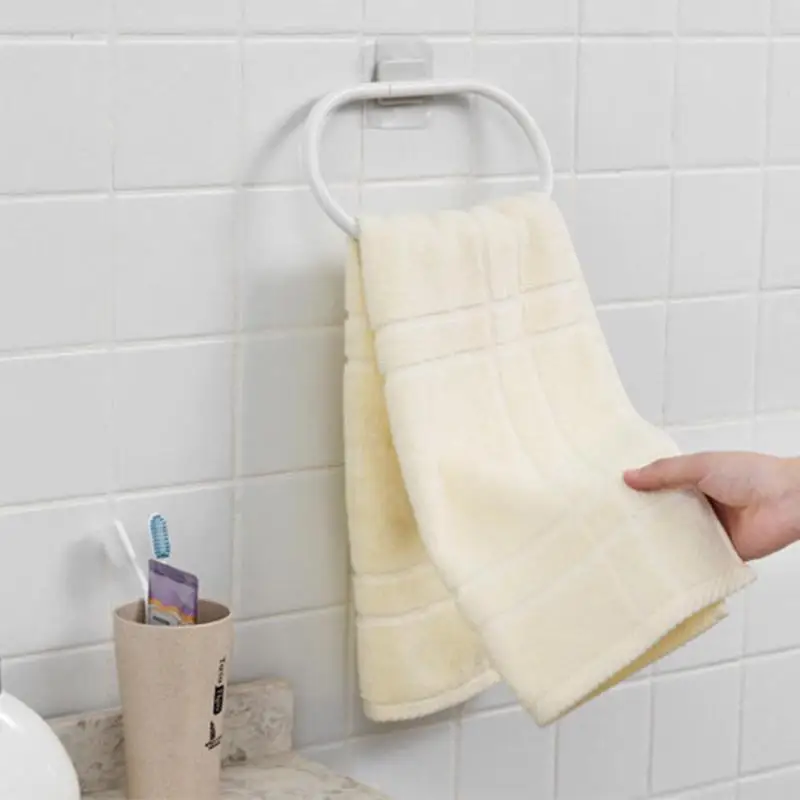 Buy Wall Mounted ABS Vacuum Sucker Towel Rack Bathroom