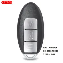 Keyecu inteligente carro de controle remoto chave fob 315 mhz id46 para nissan micra k13 março k13 folha p/n: twb1j701