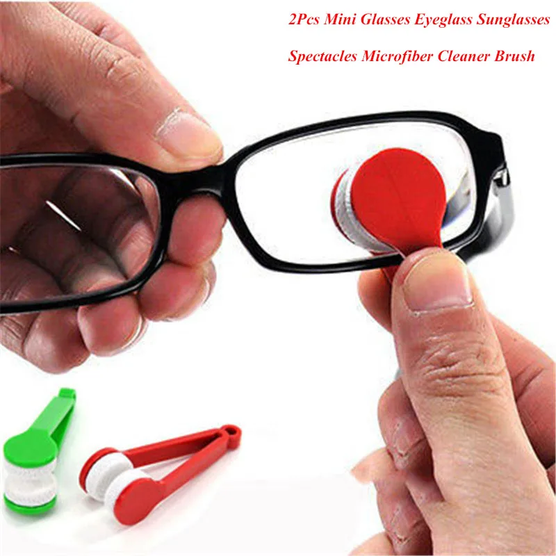 

2Pcs Mini Sun Glasses Eyeglass Microfiber Brush Cleaner New wholesale Free Shipping