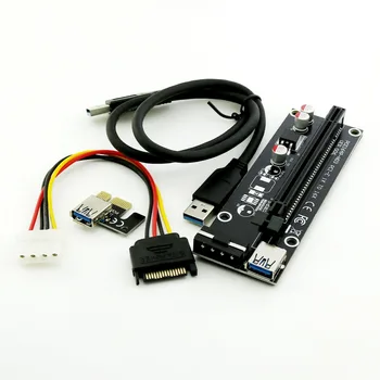 

1pc USB 3.0 PCI-E Express 1x To PCI-E 16x Extender Riser Card Adapter SATA Power Connector Cable Cord