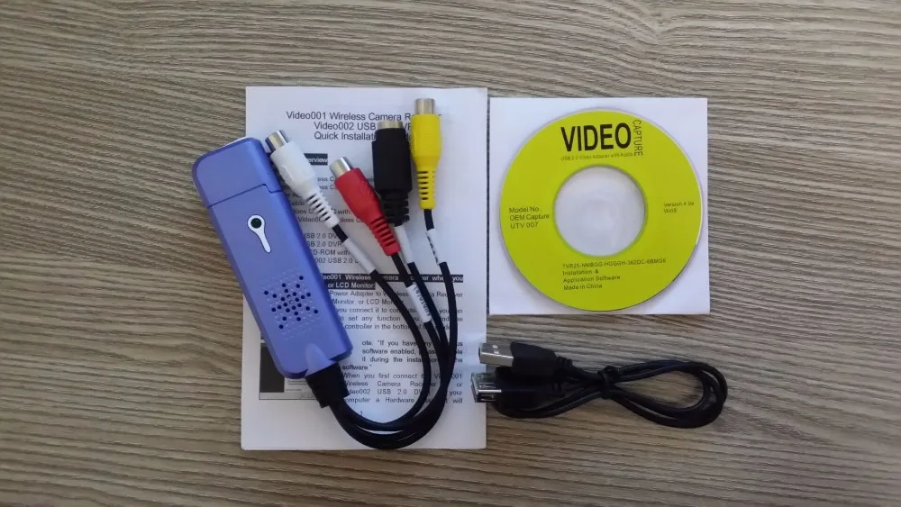 Портативный USB 2,0 Видео Аудио карты захвата адаптер VHS DC60 DVD конвертер Композитный RCA Синий
