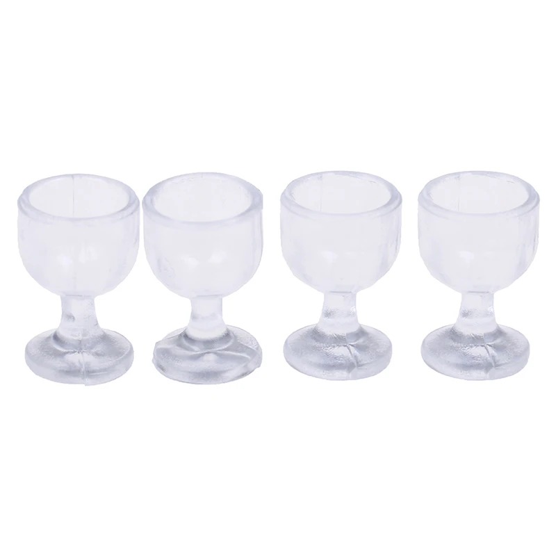

Set of 4pcs Miniature Wine Glass Juice Cup Model Set 1/12 Dollhouse Tableware Accessorries Kids Pretend Play
