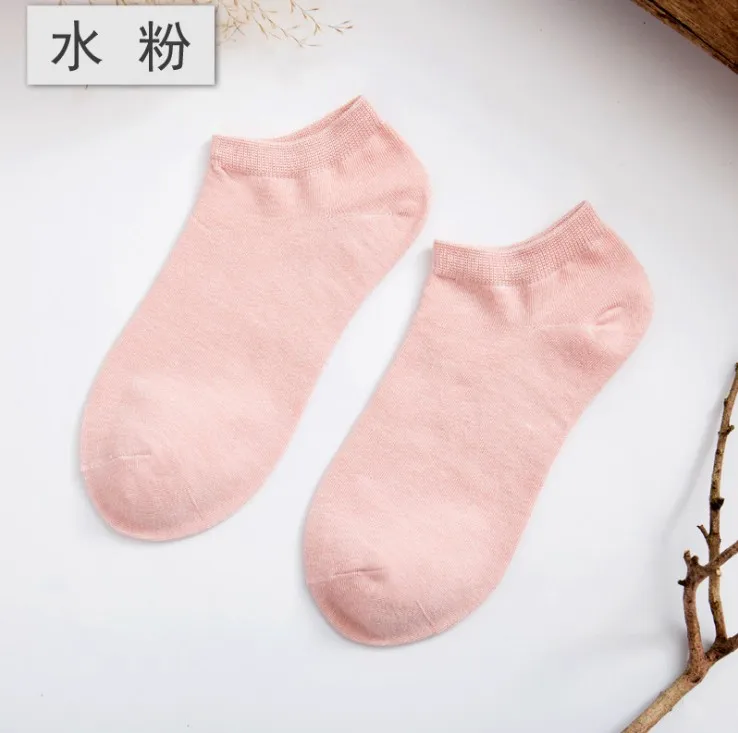 3 пары, женские теплые удобные носки из хлопка и бамбукового волокна, женские носки до щиколотки, женские носки незаметного цвета, Чулочные изделия для девочек, Meias - Цвет: Розовый