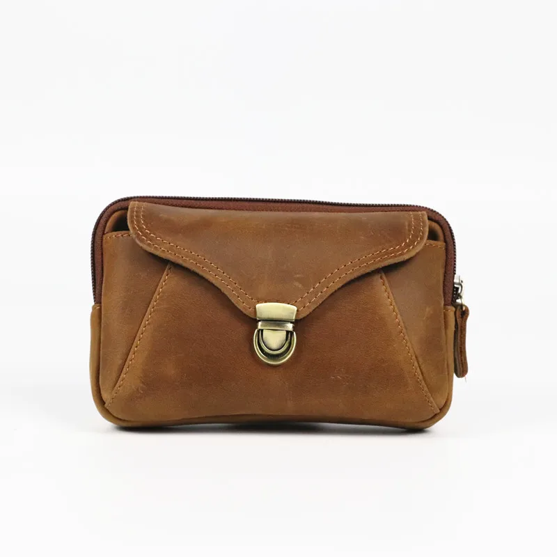 

Leather Vintage Waist Packs Men Pack Belt Loops Hip Bum Bag Waist Bag Mobile Phone Pouch