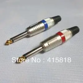

Free shipping 1/4 Audio Connector 6.35mm MONO Metal Plug gloden plated tip