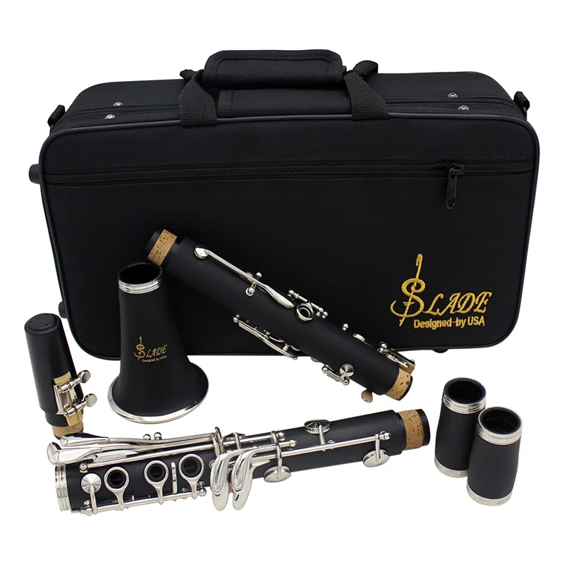ABS 17 Key Clarinet bB Flat Soprano Binocular Clarinet with Cleaning Cloth Gloves Screwdriver Reed Case Woodwind Instruments ABS 17 Key Clarinet bB Flat Soprano Binocular Clarinet with Cleaning Cloth Gloves Screwdriver Reed Case Woodwind Instruments