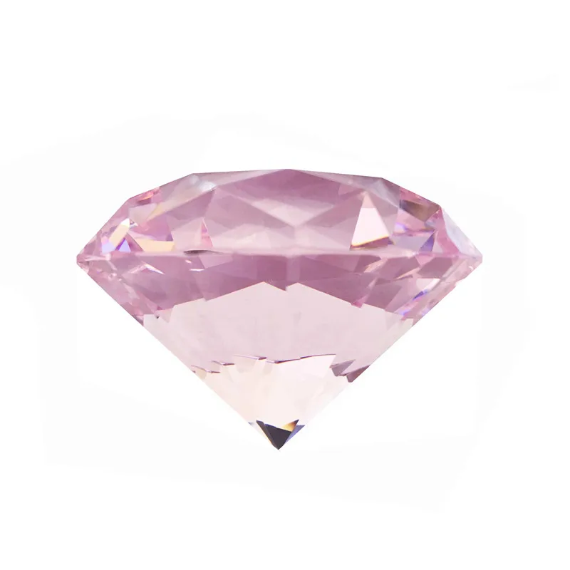 Розовый кристалл 50 мм 1 шт. стекло высокого качества Алмазный пресс-папье для стеклянных украшений большая акция