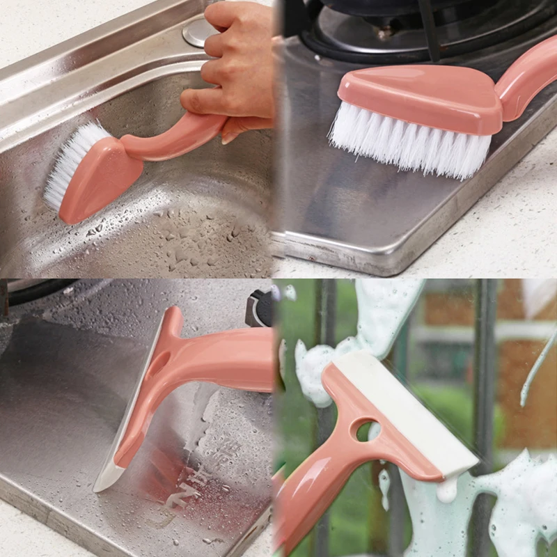 

1pcs Strong Decontamination Bath Brush Sponge Tiles Hot Sale Magic Kitchen Clean Tools Double head bathroom cleaning brush slit