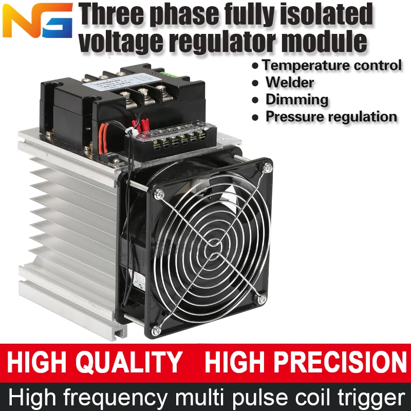 

Three phase voltage regulator module isolating 150A thyristor power control heating with radiator and fan shanghai nenggong