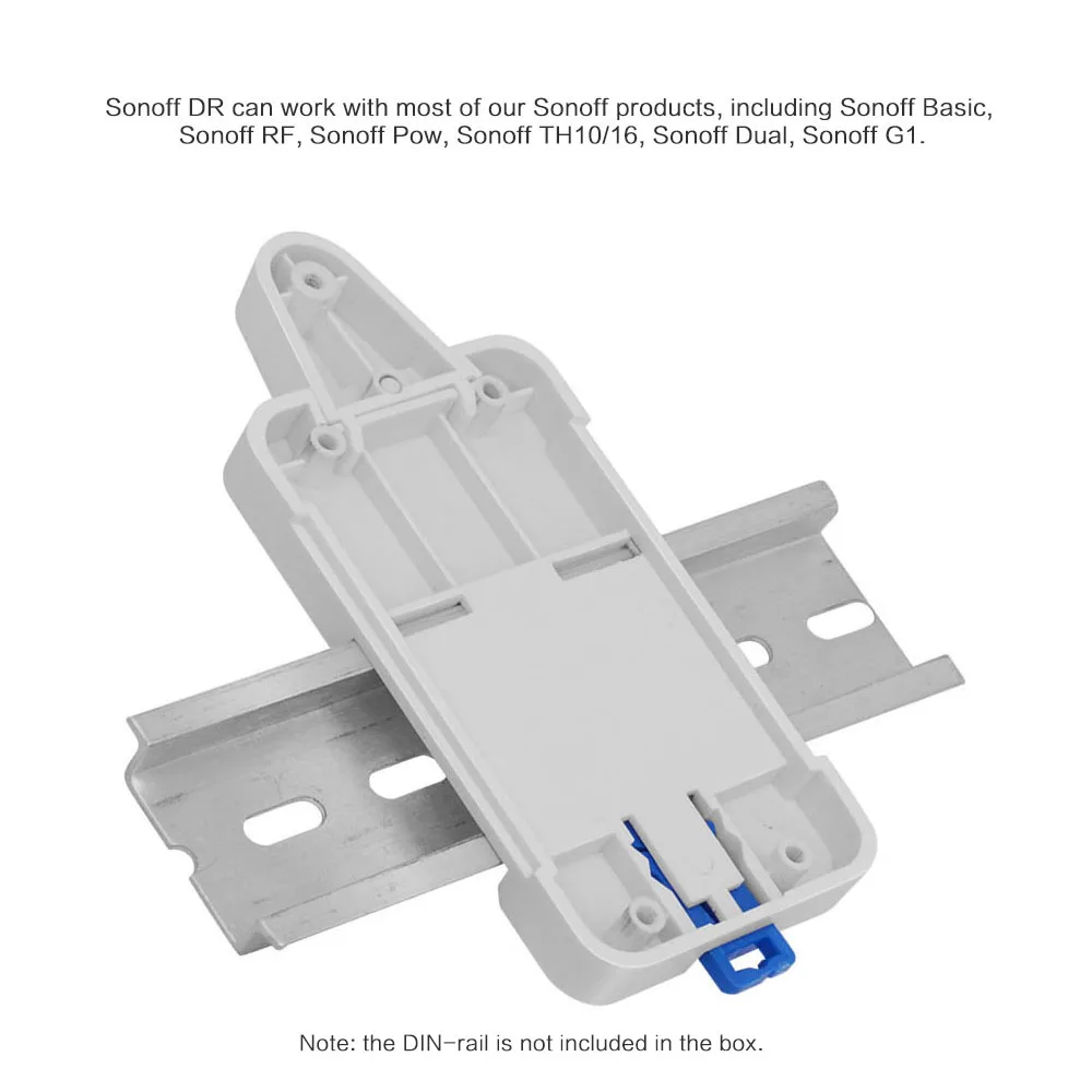 SONOFF dr Din Rail лоток Регулируемый установленный рейку чехол держатель для Wi-Fi пульт дистанционного управления Переключатель Sonoff Basic/RF/Pow/TH10/16/Dual