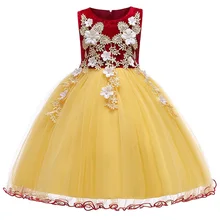 Платья с цветочным узором для девочек для свадебной вечеринки; коллекция года; платья для девочек; торжественное пышное платье принцессы с вышивкой для девочек; красивое банкетное платье; vestidos