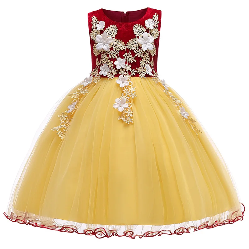 

Flower Girl Dresses For Wedding Party 2019 Girls Dresses Formal Princess Pageant embroidery girl banquet beauty dress vestidos