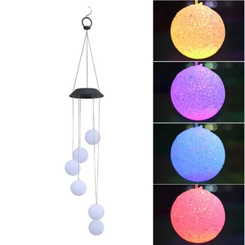 

Novelty 6 Leds Solar Wind Chimes Multicolor Ball Hanging Home Decoration Wind Chimes Bell Lamp For Window Party Garden Window