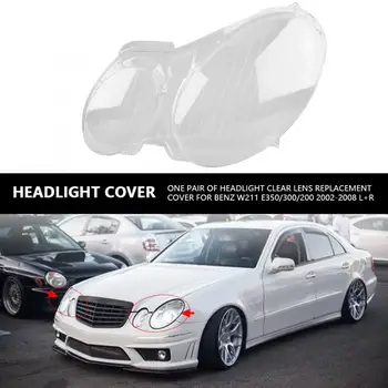 

Oversea 1 Pair Headlight Clear Lens Replacement Cover For Benz W211 E350/300/200 2002-2008 L+R